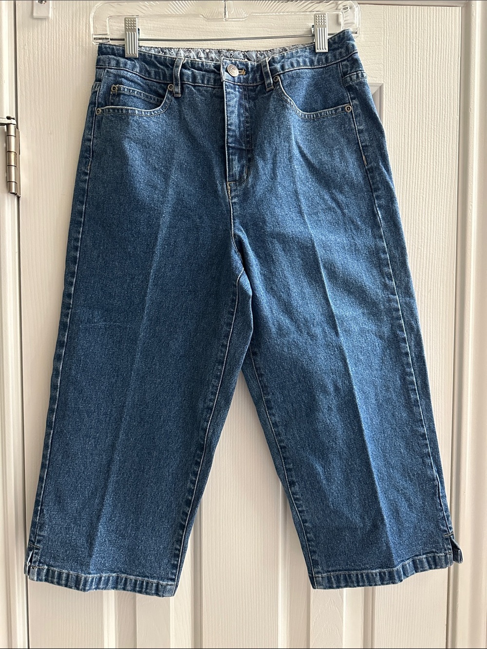 Appleseed's Denim Cropped Capris Stone Wash Women’s 8P Classic Preppy Timeless